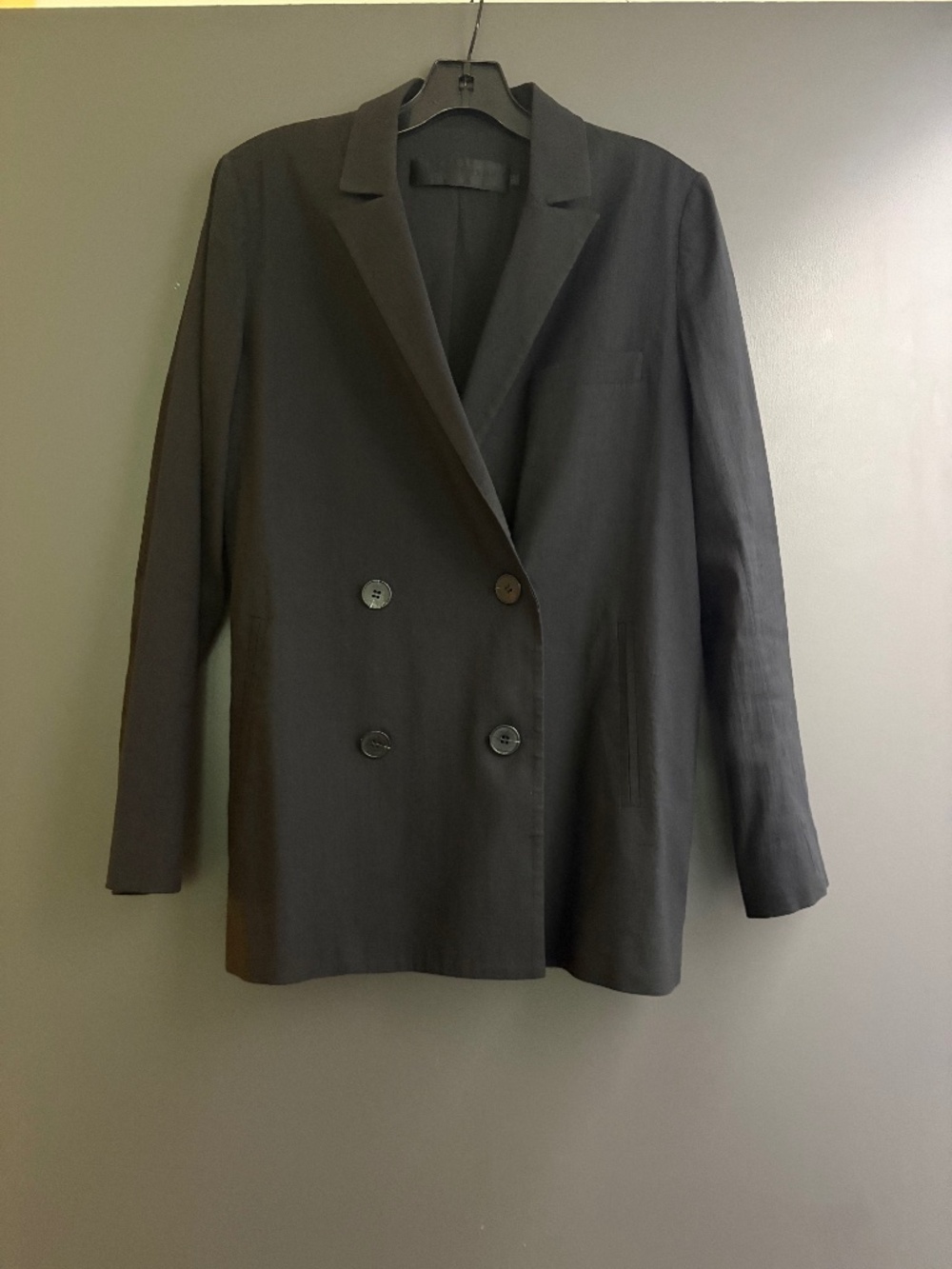 Jenni Kayne Linen Cotton Blend oversized blazer, Black, size 6